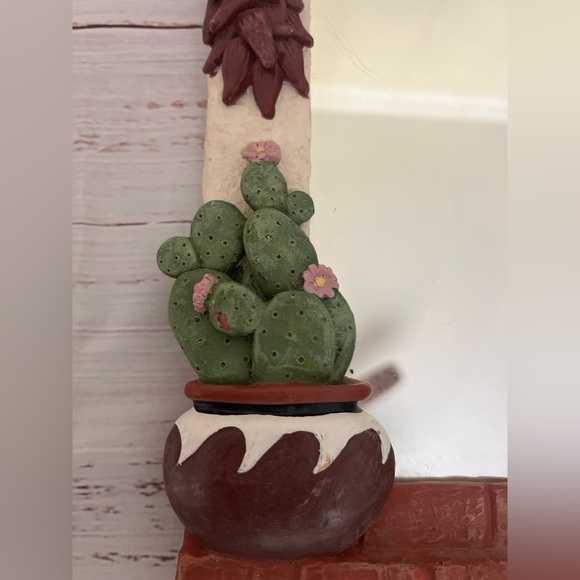 Vintage figi southwest boho cactus tabletop mirror - Picture 4 of 4